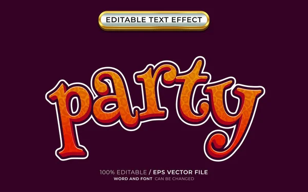 stock vector Party 3D Editable Text Effect Outline and Cartoon Style with Halloween Theme