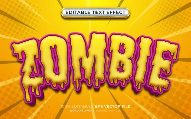 Düzenlenebilir Zombi 3D Metin Efekti Cadılar Bayramı Teması