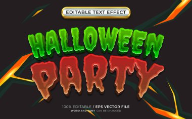 Cadılar Bayramı partisi 3d düzenlenebilir metin efekti