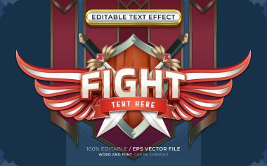 Kanatlı Amblem ile Düzenlenebilir Dövüş Metni Efekti