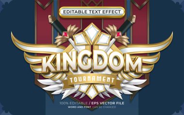 Kanatlı Amblem ile Düzenlenebilir Krallık Metin Efekti