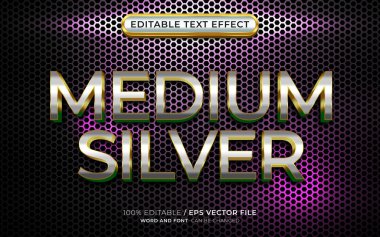 Elegant Medium Silver Editable Text Effect clipart