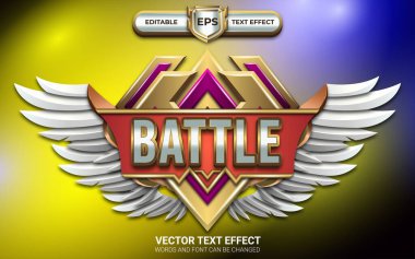 Düzenlenebilir metin efektli Battle Game Rozeti