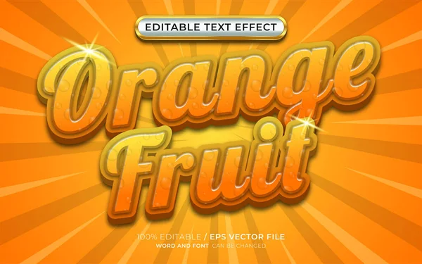 Owoce Pomarańczy Edytowalny Efekt Tekstowy — Wektor stockowy