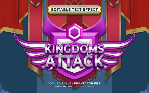 stock vector Editable Kingdom Attack Text Effect with Winged Emblem