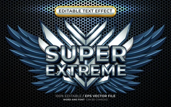 Super Extreme Game Badge Mit Editierbarem Text Effekt — Stockvektor
