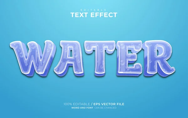 Bolha Água Efeito Texto Editável — Vetor de Stock