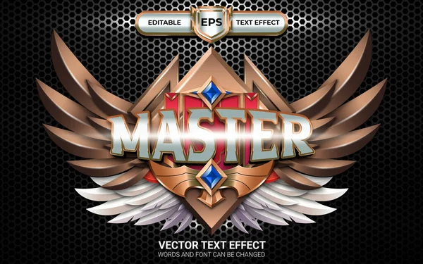 stock vector Master Game Badge with Editable Text Effect