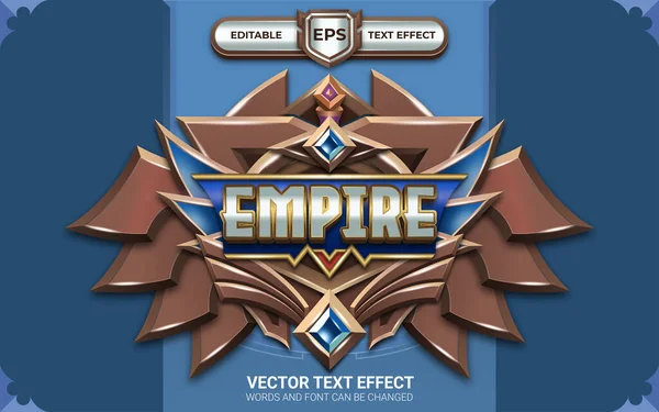 Empire Badge Mit Bearbeitbarem Texteffekt Und Spielmotiv — Stockvektor