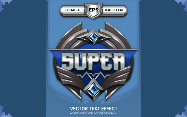 Super Badge Mit Editierbarem Texteffekt Und Spielmotiv — Stockvektor