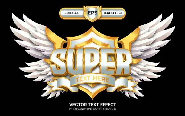 stock vector Super Badge with Editable Text Effect and Golden Style