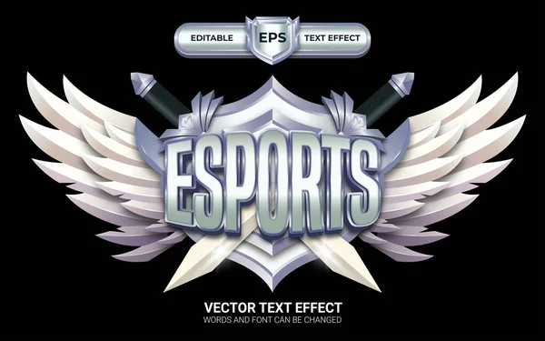 Elegante Equipo Esports Con Efecto Texto Editable — Vector de stock