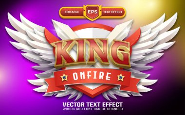 Düzenlenebilir metin efektli King 3d oyun logosu