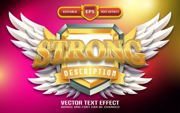 Starkes Spiel Logo Mit Editierbarem Text Effekt — Stockvektor