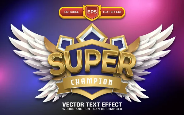 Super Gold Spiel Logo Mit Editierbarem Texteffekt — Stockvektor