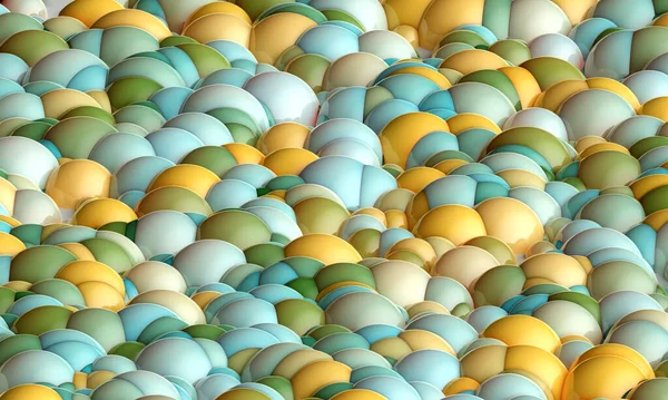 Digital Abstract Futuristic Background Flying Flowing Spheres Metaballs Πράσινη Ουσία — Φωτογραφία Αρχείου