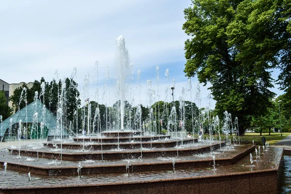 Fonte Parque Riga Letónia — Fotografia de Stock