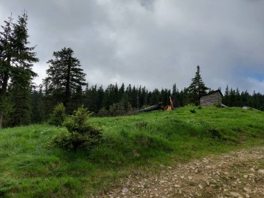 Dağ sırası olan güzel bir manzara.