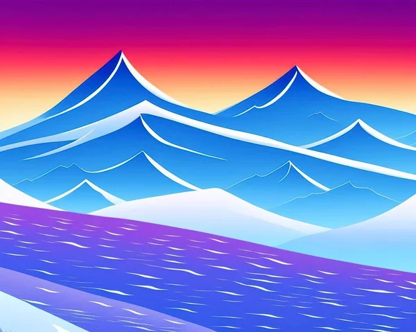 mountain landscape with mountains and snow. vector illustration