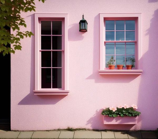 beautiful window with windows and flowers