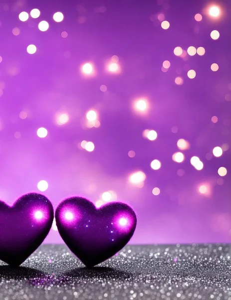 valentine\'s day background with hearts and lights