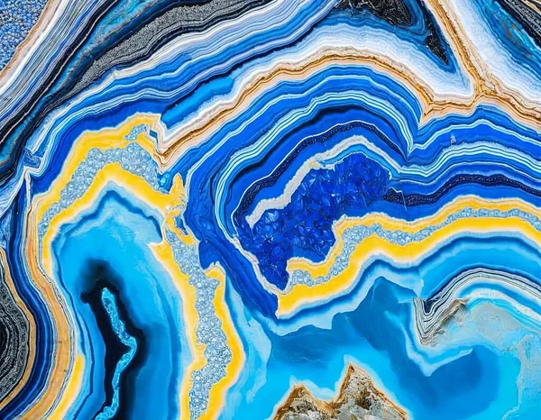 abstract background of blue and gold marble