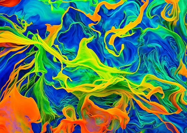 abstract background with acrylic paints streaks and oil paint splashes