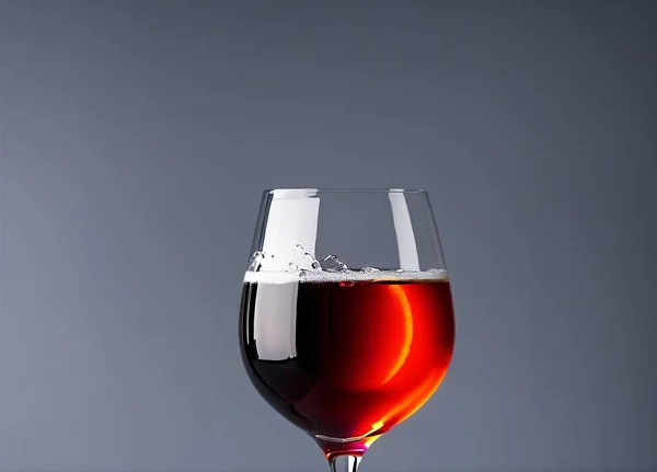 glass of red wine on a white background