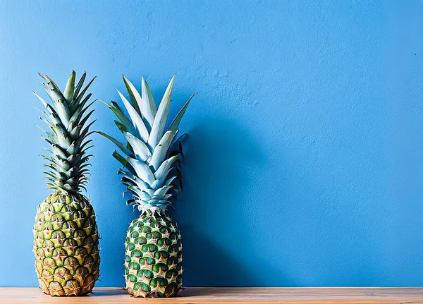 pineapple on blue background