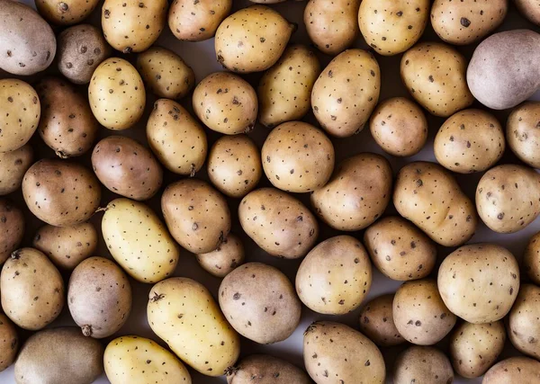 fresh raw potatoes on white background