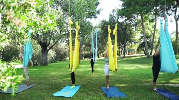 Salute Yoga Stretching Dolci Esercizi Salute Delle Donne Benefici Inestimabili — Video Stock