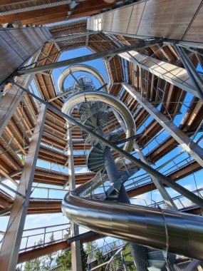 Metal kulede spiral tüp ve merdiven - Rogla 'da kap med Krosnjami (Slovenya)