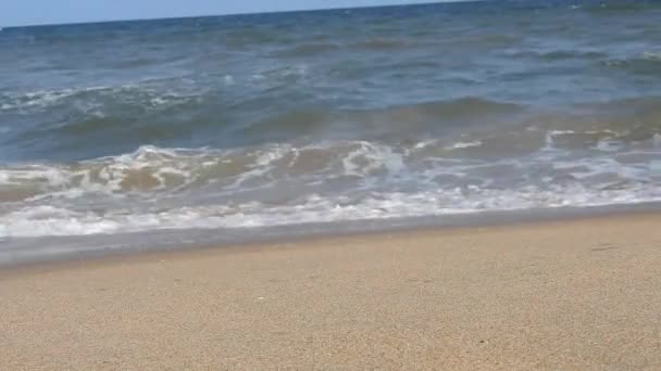 Kapalı Deniz Kumsalı Panoramik Plaj Manzarası Tropikal Deniz Manzarası Ufkuna — Stok video