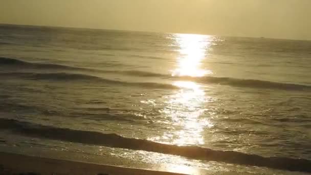 Silhouette Boat Fisherman Sea Sunrise Beautiful Sunrise Beach Horizon Sunrise — Stock Video