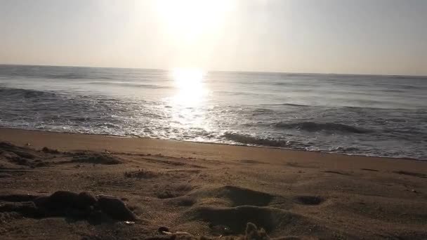 Silhouette Bateau Avec Pêcheur Dans Mer Lever Soleil Beau Lever — Video