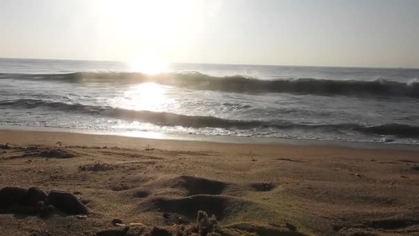 Schöner Sonnenaufgang Strand Von Horizon Sunrise Meer Und Goldene Sonne — Stockvideo