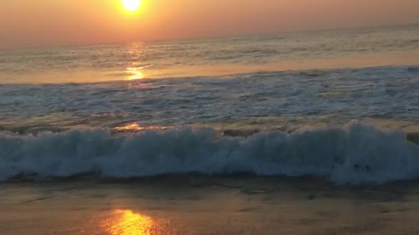 Морская Волна Движения Петельной Волны Волны Моря Красивые Пляжи Подробно — стоковое видео
