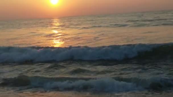 Морская Волна Движения Петельной Волны Волны Моря Красивые Пляжи Подробно — стоковое видео