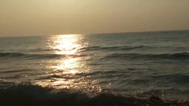 Silhouette Boat Fisherman Sea Sunrise Beautiful Sunrise Beach Horizon Sunrise — Stock Video