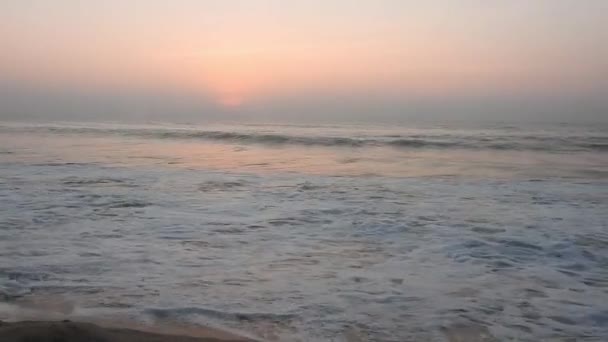 Närbild Havet Sandstrand Panoramautsikt Över Stranden Inspirera Tropiska Stranden Havet — Stockvideo