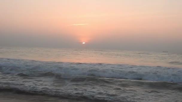 Sunrise Atlantic Ocean Ocean Waves Flowing Landscape Motion Video Sea — Stock Video