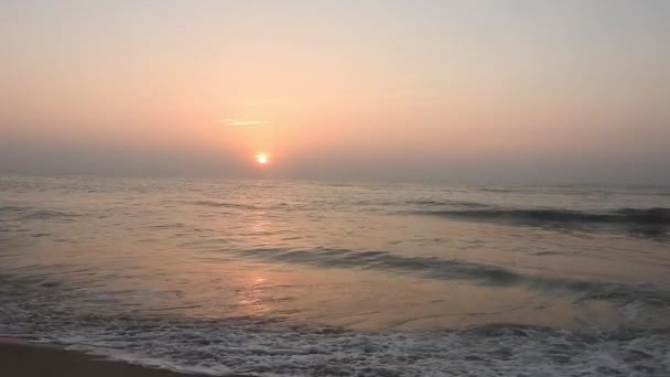 Lever Soleil Sur Océan Atlantique Vagues Océan Coulant Mouvement Paysage — Video