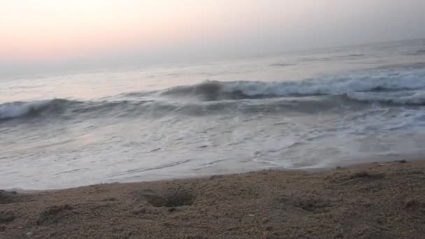 Atlantik Okyanusu Üzerinde Gün Doğumu Okyanus Dalgaları Bir Manzara Hareketi — Stok video