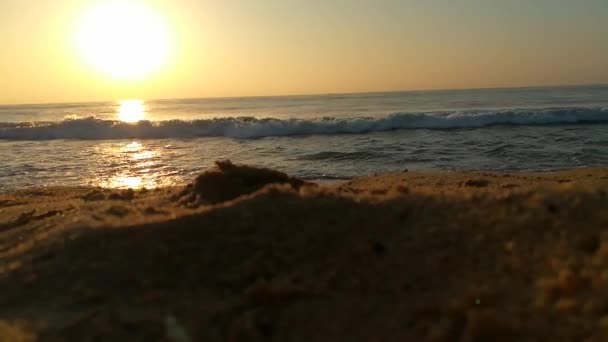 Wschód Słońca Nad Oceanem Atlantyckim Fale Oceaniczne Płynące Ruchu Krajobrazowym — Wideo stockowe