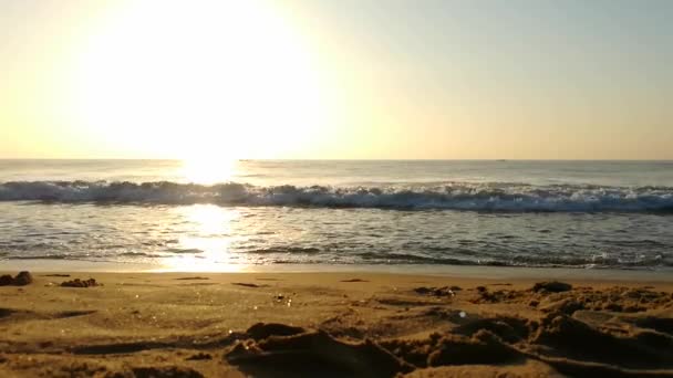 Sabahın Erken Saatlerinde Deniz Kıyısında Mavi Dalgalar Akıyor Renkli Kış — Stok video