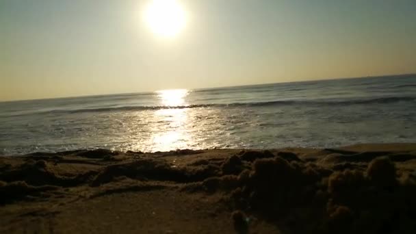 Východ Slunce Nad Atlantickým Oceánem Oceánské Vlny Proudící Krajinným Pohybem — Stock video