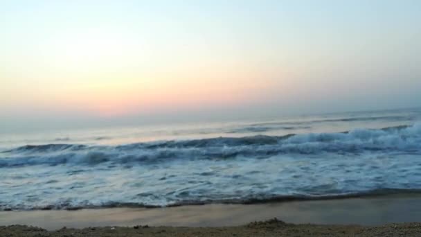 Крупный Морской Песчаный Пляж Пляжный Пейзаж Вдохновляют Пляж Мыс Спокойствие — стоковое видео