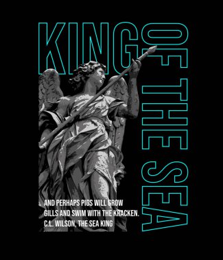 king streetwear vektör çizimi tasarımı