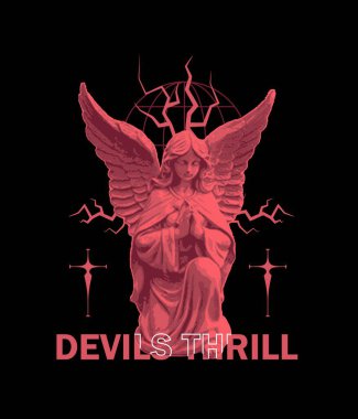 Sokak giysisi vektörü şeytan çizimi tasarımı