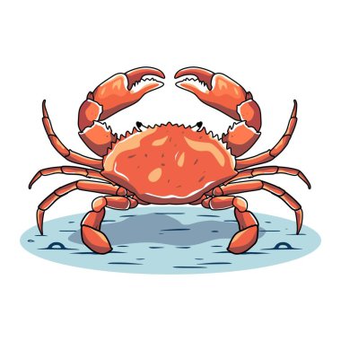 Tasarım İllüstrasyonu için Renkli Yengeç Vektörü